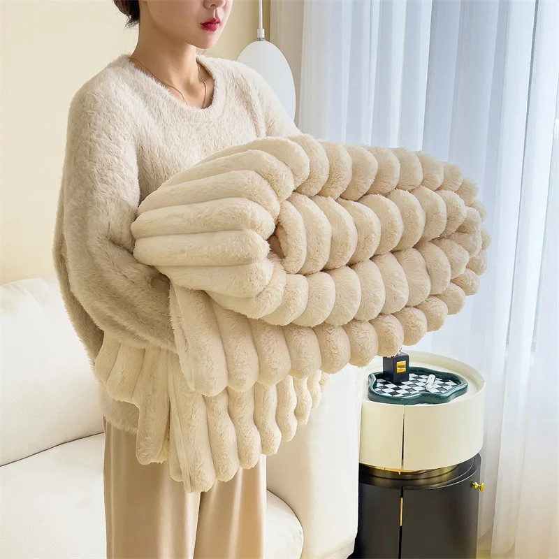 Polyester-Plush-Blanket-Custom-Heavy-Quilted-Fleece-Weighted-Blankets-Warm-Soft-Sofa-Throw-Blankets-for-Winter