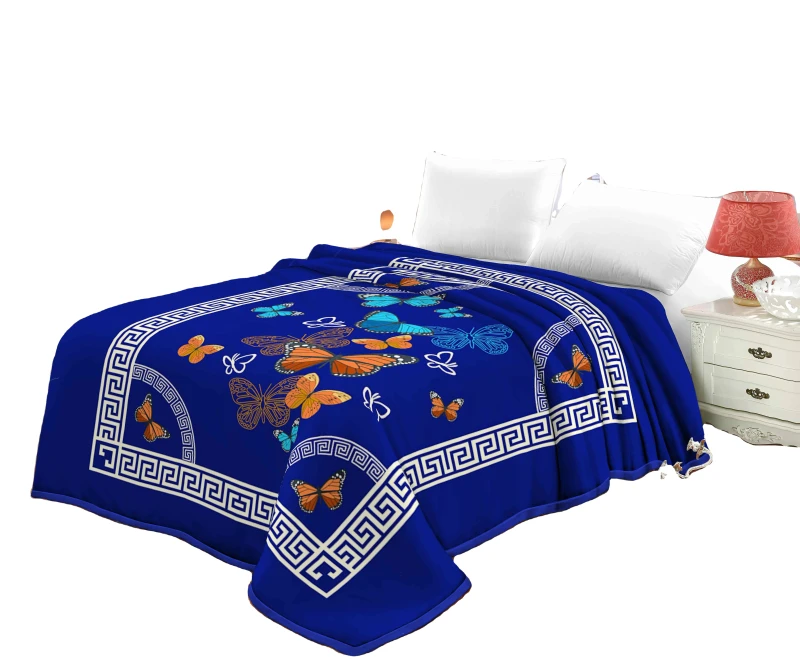 Polyester-Raschel-Knitted-Blanket-Geometric-Dot-Character-Vintage-Festival-Joyous-Four-Seasons-Use-200x240CM-Customizable-Made