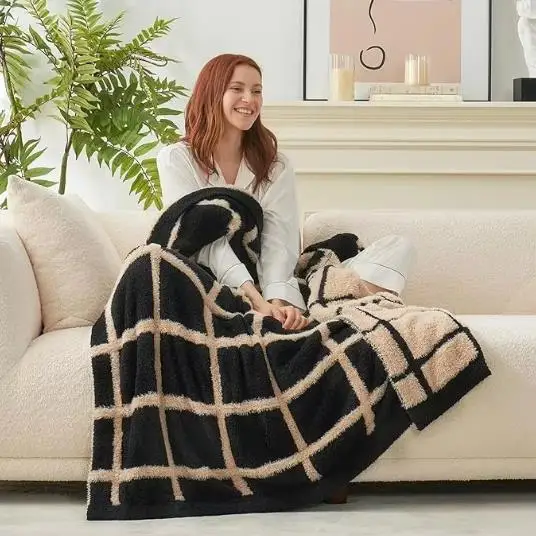 Polyester-Throw-Blanket-Cozy-Soft-Winter-50x60-3-Lbs-for-Bed-Sofa-Home-Use-Modern-Style-Custom-Color-Logo