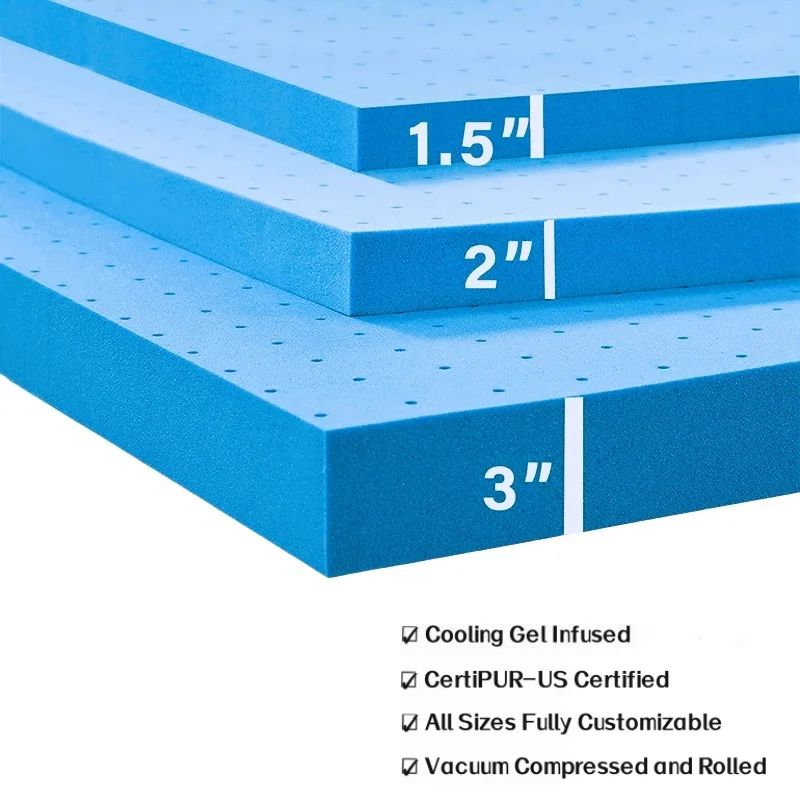 Polymer-Gel-California-King-Kingsize-Single-Bed-Mattress-Topper-Pad-Memory-Foam-180-X-190-180-X-200-140-X-200-CM-6-Inch-Thick