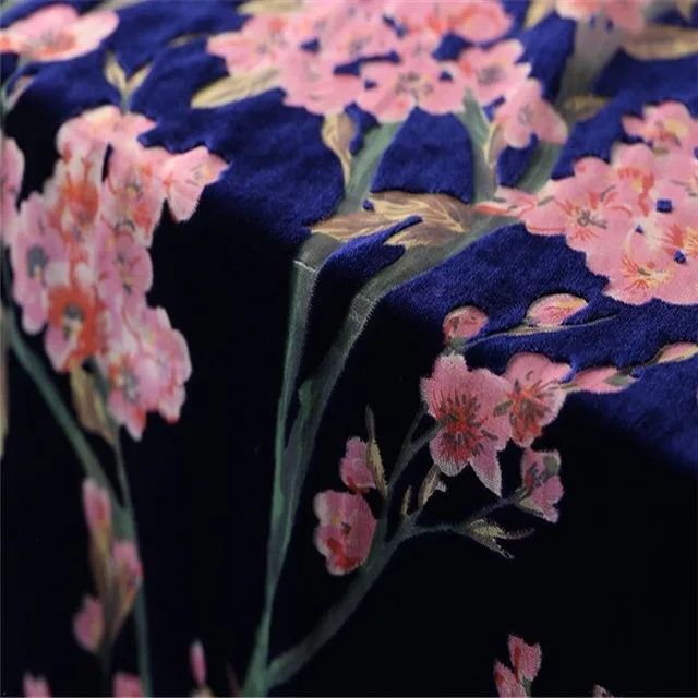Popular-Comfortable-Pink-Flower-8m-m-114cm-Velvet-Silk-Opal-Fabric-for-Women-Dress