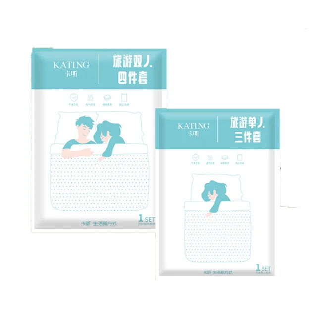 Portable-4PCS-Disposable-Nonwoven-Bedding-Set-Solid-Pattern-1-Bed-Sheet-1-Quilt-Cover-2-Pillowcase-Hotel-Travel-for-Hospital-Use