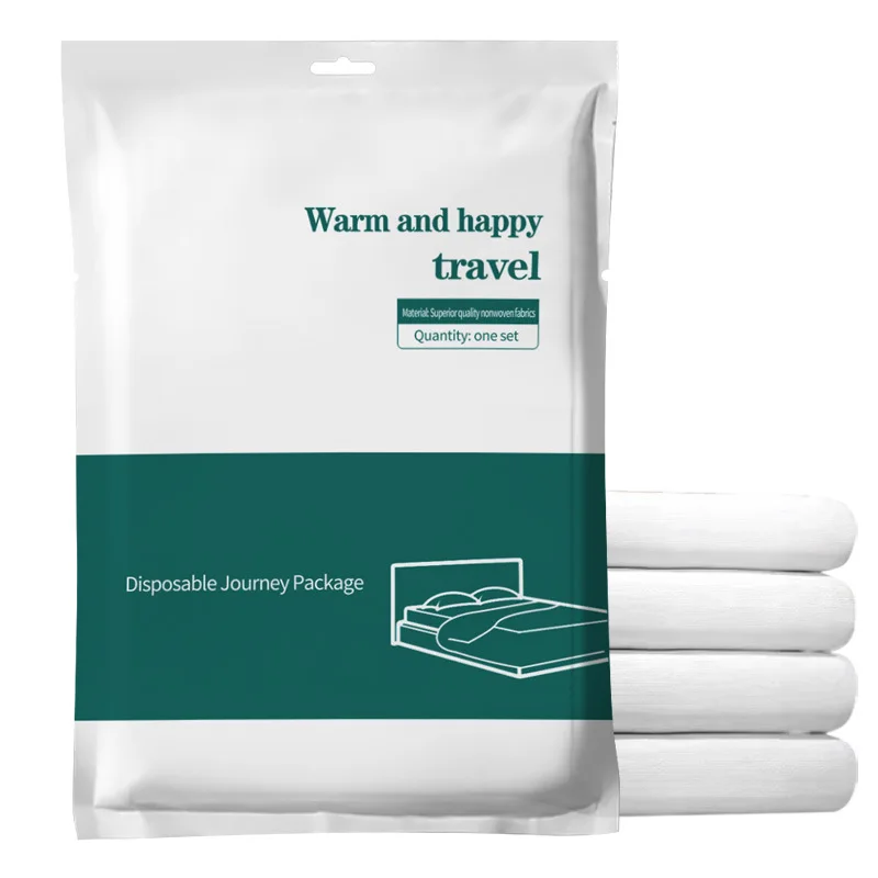 Portable-Disposable-Bed-Linens-4-Piece-Set-Thickened-Hotel-Travel-Sheets-Pillowcase-Quilt-Cover-Dirt-Isolation-Sleeping-Bag