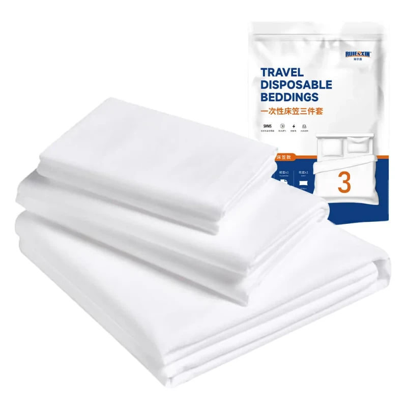 Portable-Disposable-Hotel-Bed-Sheets-Set-King-Queen-Sizes-Nonwoven-Plain-Style-Home-Use-One-Time-Flat-Sheets-Available