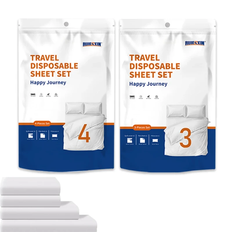 Portable-Disposable-Non-Woven-200TC-Bedding-Set-Includes-Queen-King-Covers-Bed-Sheets-Home-Solid-Hotels-Hospitals