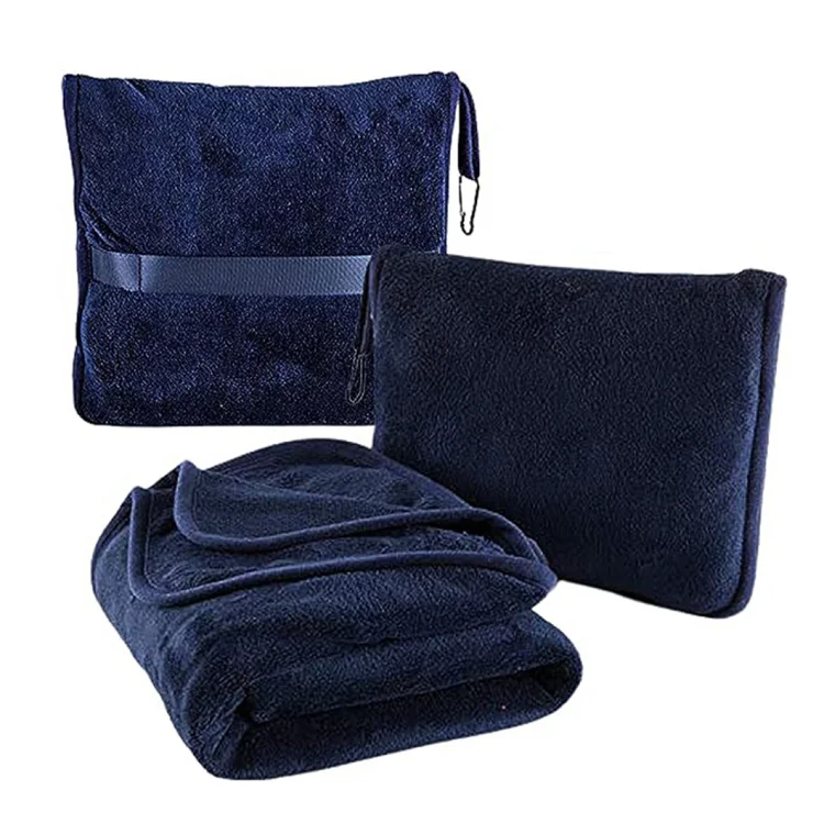 Portable-Foldable-Custom-Logo-Travel-Blanket-and-Pillow-Set-4-in-1-Airplane-Flannel-Travel-Pillow-Blanket-With-Bag