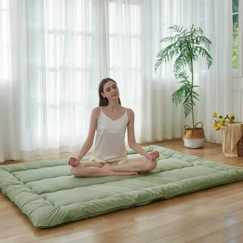 Portable-Green-B-Topper-Mattress-Full-Japanese-Futon-Foldable-Roll-Up-Bed-Tatami-Floor-Mat-Home-Use-Kids-Play-Sleep-Foam