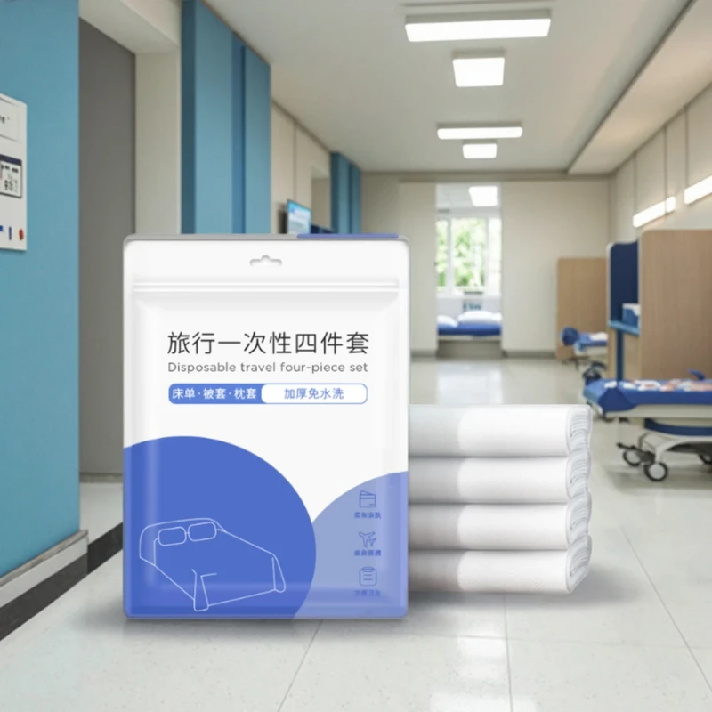 Portable-King-Size-Woven-Cotton-Bedding-Set-Pearl-Style-Disposable-Soft-Flat-Bed-Sheet-for-Home-Travel-Beauty-Care