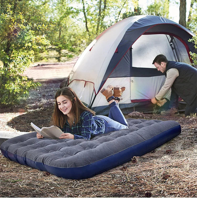 Portable-Moisture-Resistant-Air-Mattress-for-Outdoor-Camping-Double-Single-Flocked-Inflatable-Air-Bed-Mattress