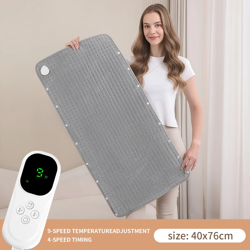 Portable-PTC-110V-Adjustable-Heating-Pad-Washable-Electric-Heated-Blanket-Wire-Remote-Control-Crystal-Super-Soft-US