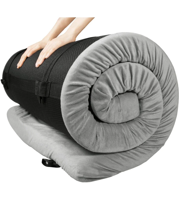 Portable-Roll-up-Travel-Car-Camping-Sleeping-Pad-Floor-Mattress-Memory-Foam-Mattress-with-Washable-Cover