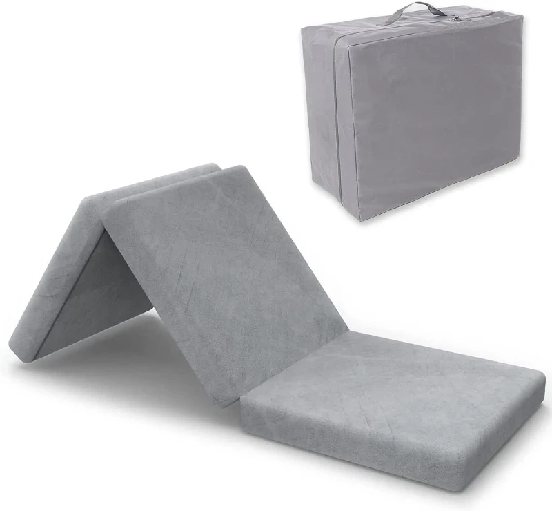 Portable-Tri-Foam-Topper-Foldable-Guest-Bed-With-Storage-Bag-Memory-Foam-Cot-Mattress-Machine-Washable-Cover-for-Gym-Use