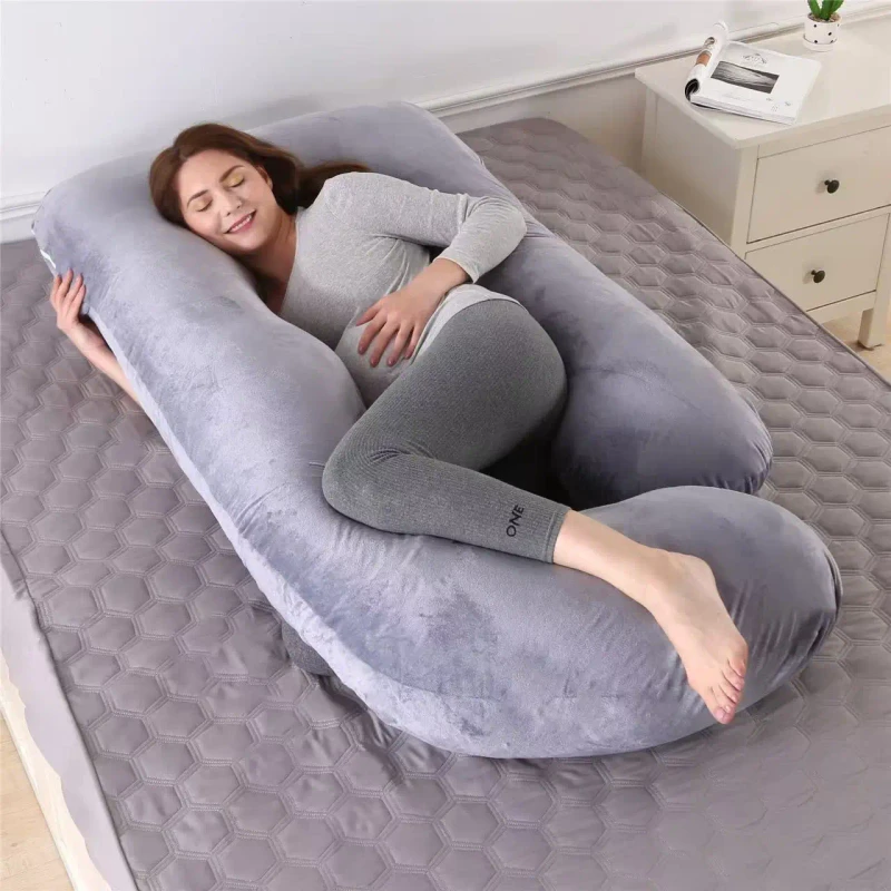 Portable-U-Shape-Maternity-Pillow-Full-Body-Sleep-Support-Comfortable-Back-Legs-Relief-for-Pregnant-Women-Nursing