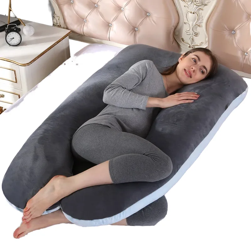 Portable-U-Shape-Maternity-Pillow-for-Full-Body-Sleep-Support-Comfortable-Back-Legs-Relief-for-Pregnant-Women-Nursing