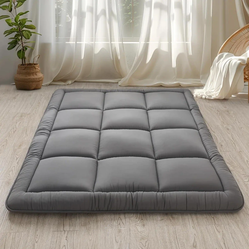 Portable-and-Foldable-Japanese-Style-Tatami-Mat-Foldable-Shredded-Memory-Foam-Futon-Floor-Sleeping-Pad-Mattress-Floor-Bed