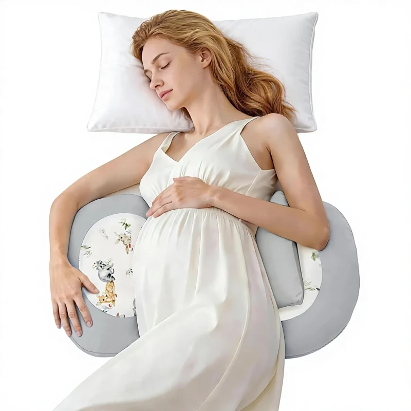 Pregnancy-Maternity-Pillow-Breathable-Removable-Cooling-Cover-Support-Back-Belly-Hips-Portable-Travel-Wedge-Pillow