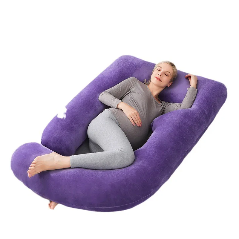 Pregnancy-Maternity-U-Shaped-Waist-Support-Side-Sleeping-Pillow-with-Hug-Design-Cross-Border-for-Aliexpress