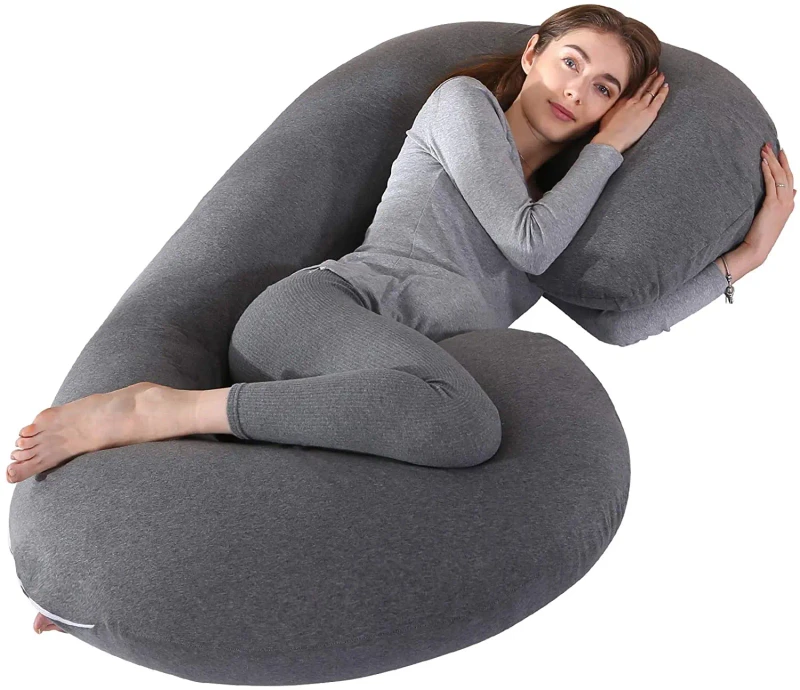Pregnancy-Pillow-57-Inches-C-Shaped-Full-Body-Pillow-With-Velour-Cover-Maternity-Pillow-for-Pregnant-Women-Dark-Grey