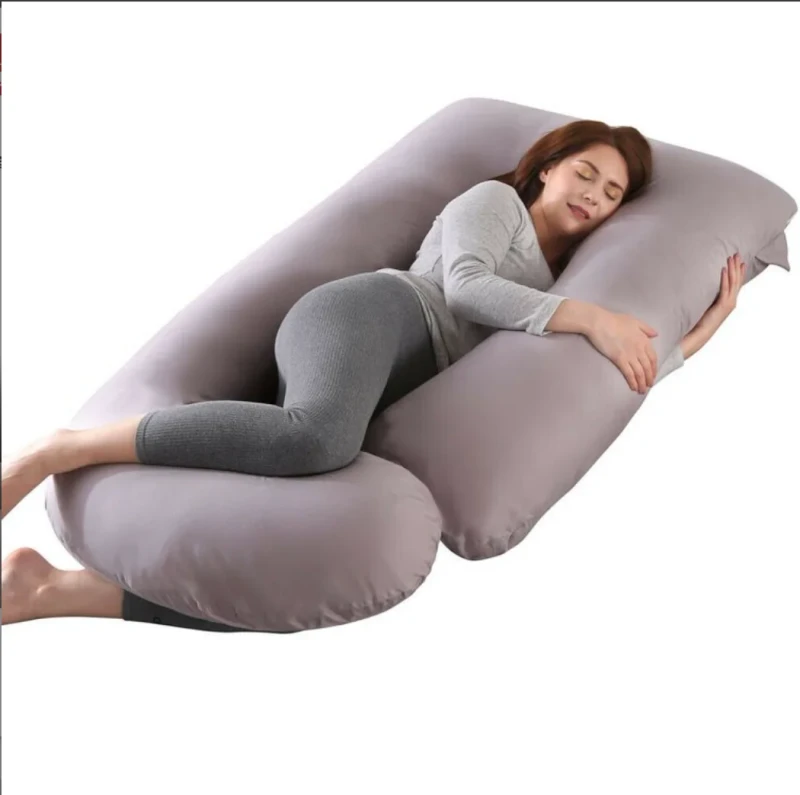 Pregnancy-Pillow-Detachable-and-Washable-for-Side-Sleeping-Massaging-Nursing-and-Airplane-Travel