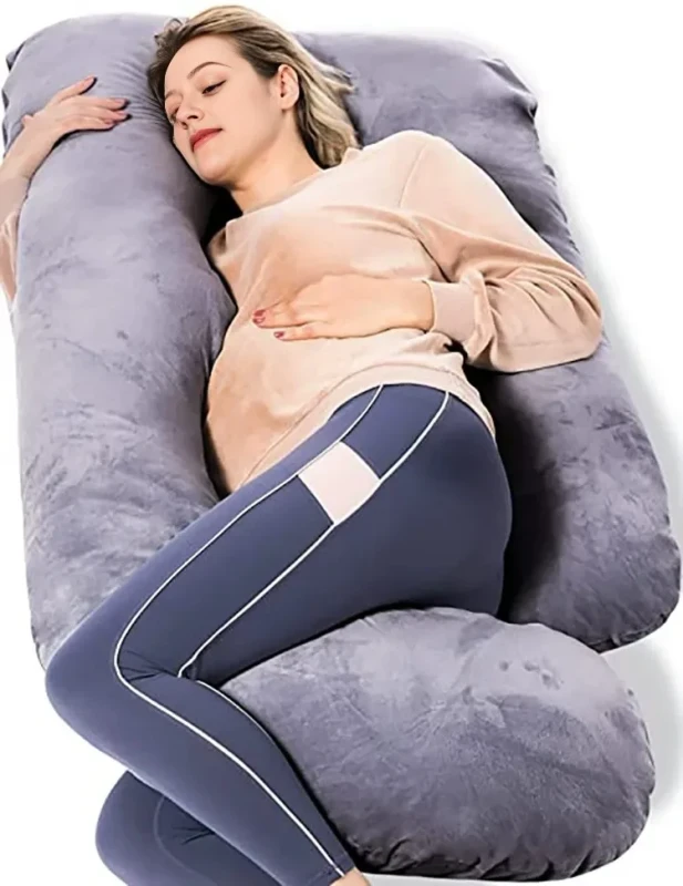 Pregnancy-Pillow-for-Maternity-Comfort-Washable-Cotton-Cover-Ergonomic-Sleep-Support-for-Expecting-Mothers