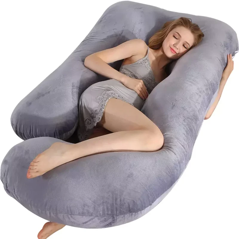 Pregnancy-Pillows-Full-Body-Maternity-Pillow-for-Sleeping-with-Washable-Cover-Support-for-Back-Hips-Legs