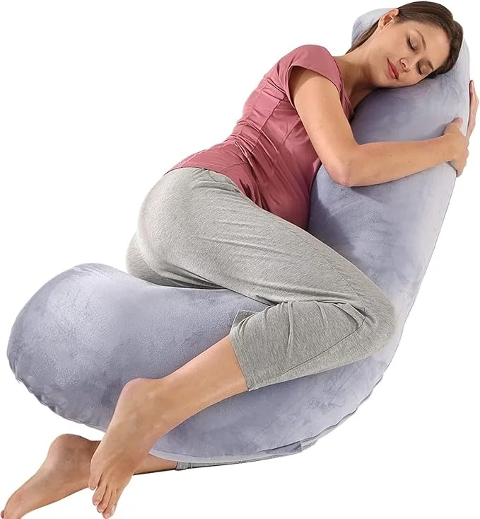 Pregnancy-Pillows-for-Sleeping-Maternity-Body-Pillow-with-Cooling-Cover-Support-Back-Hips-Legs-Belly-New-Mom-Gifts