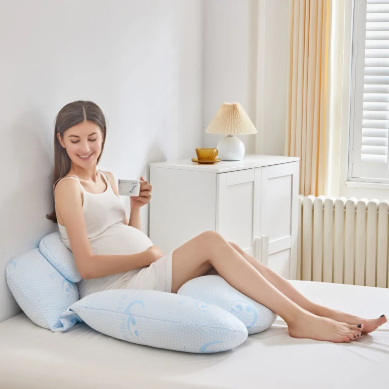 Pregnant-Polyester-Sky-Blue-Maternity-Body-Pillow-U-Shaped-Pregnancy-Full-Body-Pillow-for-Sleeping