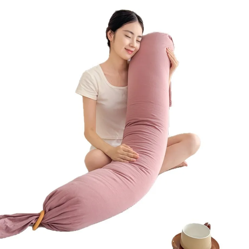 Pregnant-Womens-Maternity-Pillow-Pure-Cotton-Solid-Blue-238x32cm-Side-Sleeping-Waist-Support-Belly-Cushion-Removable-Cover-100