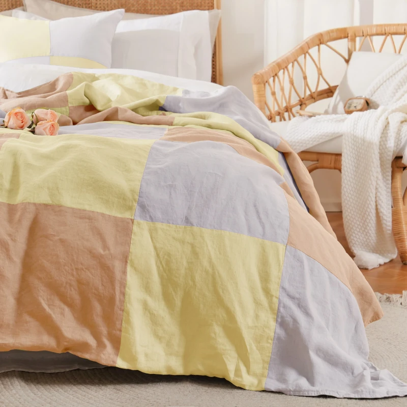 Premium-100-Linen-Blanket-Three-Color-Checkered-Throw-Blankets-Thickness-for-Bedding-Sofa-Traveling