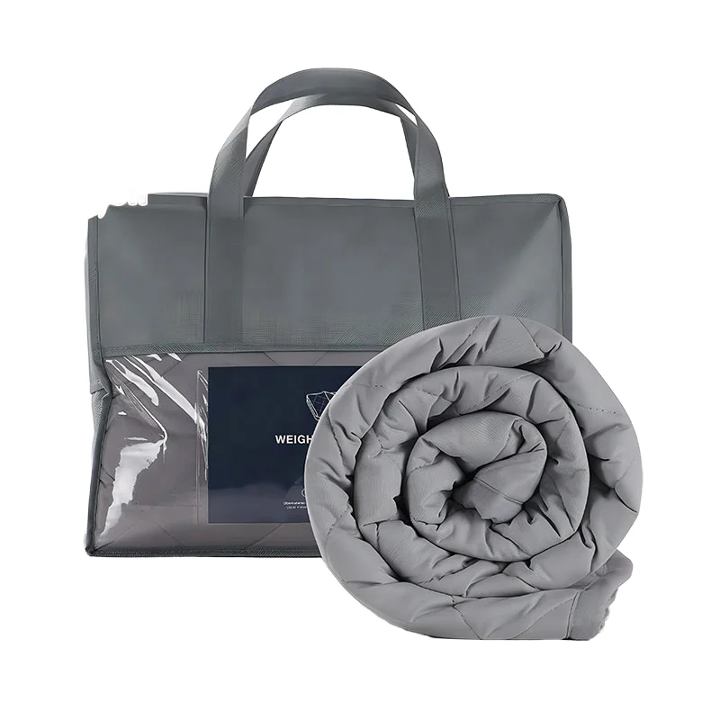 Premium-100-Organic-Cotton-All-Season-Adult-Weighted-Blanket-Woven-Home-Travel-Hospital-Hotel-Factory-Supply