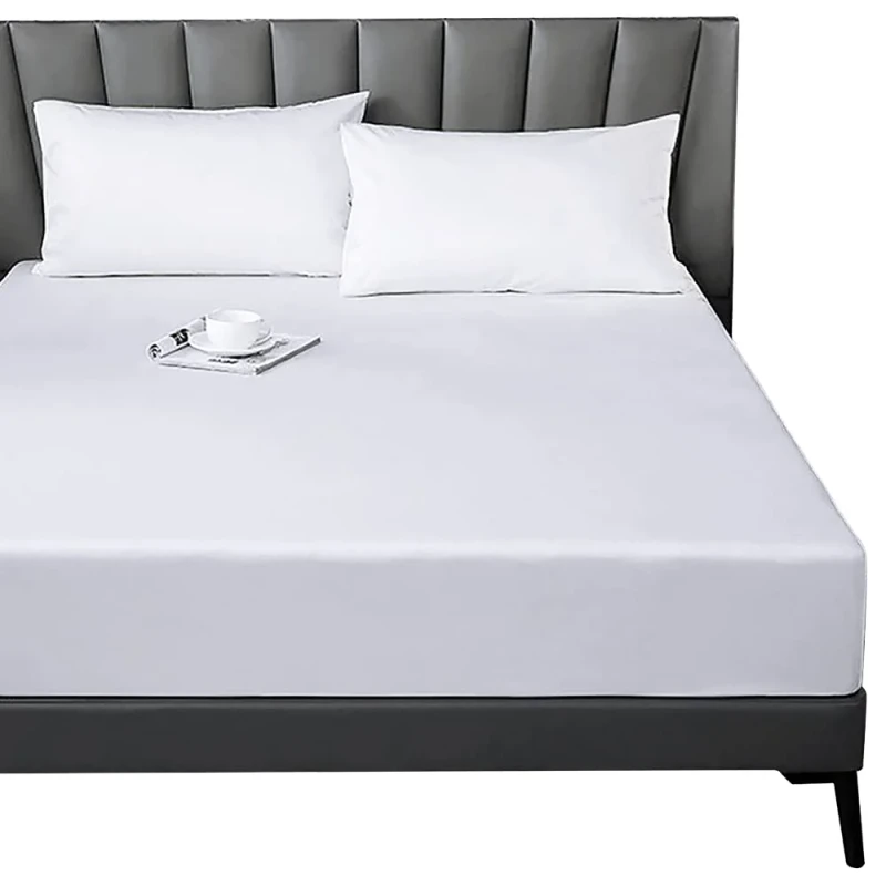 Premium-100-Pure-Cotton-Breathable-Fitted-Bed-Sheet-Flat-Sheet-Set-300tc-Thread-Count-Durable-Plastic-Elastic-Plain-Design