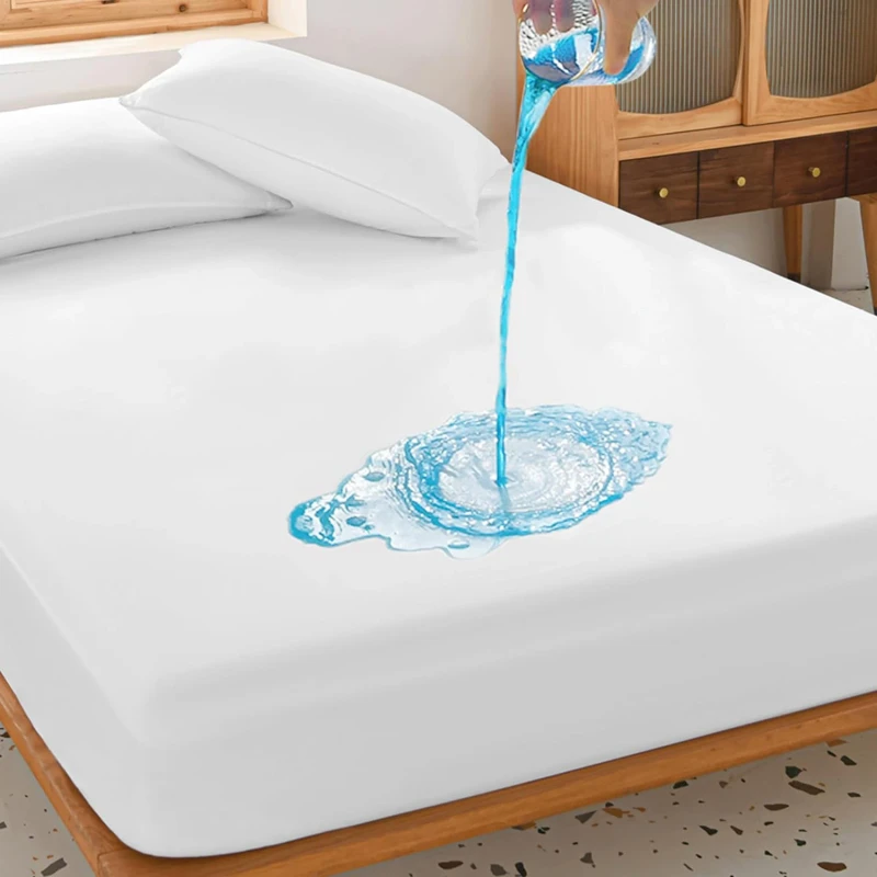 Premium-100-Waterproof-Mattress-Protector-Pad-with-Breathable-Cover-and-Hypoallergenic-Ultra-Soft-Fitted-Bed-Protector