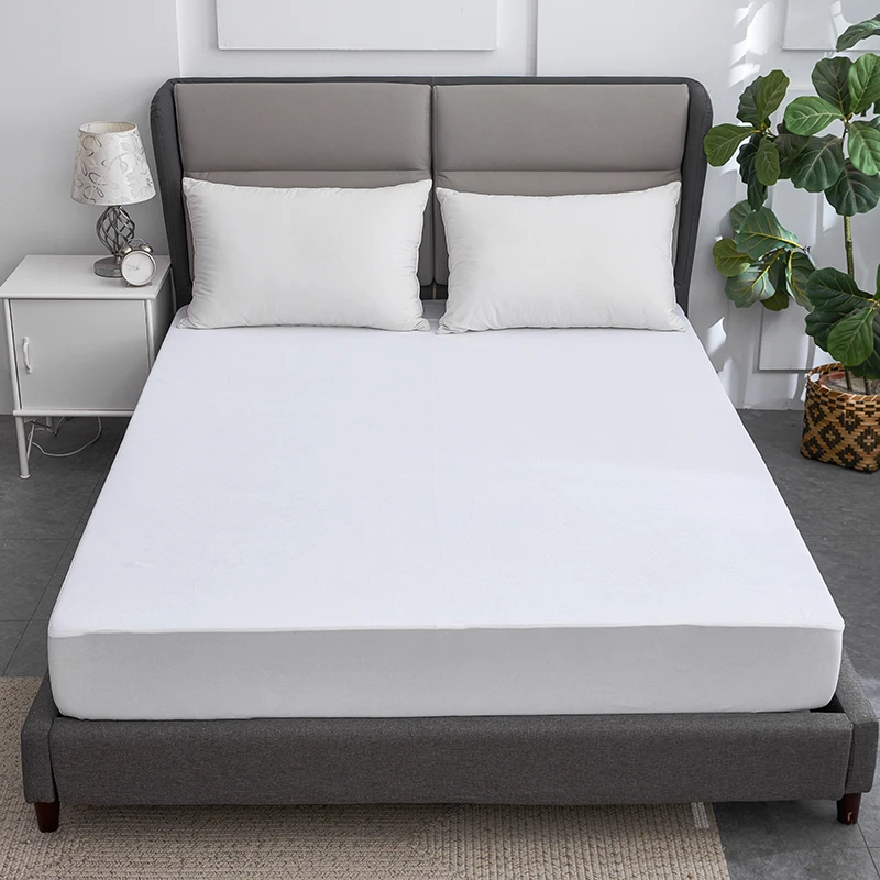 Premium-Bamboo-Terry-Fitted-Style-Mattress-Cover-Waterproof-Double-Mattress-Protector