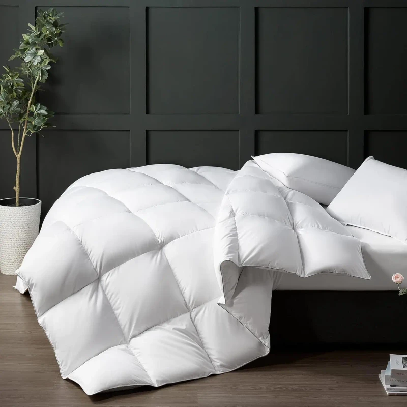 Premium-Bedding-Comforter-Hotel-Luxury-All-Season-Medium-Warmth-Duvet-Insert-Hypoallergenic-Quilt-100-Cotton-Down-Comforter
