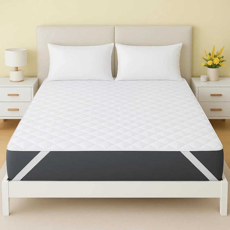 Premium-Breathable-Absorbent-Mattress-Protector-Waterproof-Mattress-Pad-Cover-With-Elastic-Band-for-Home-Hotel