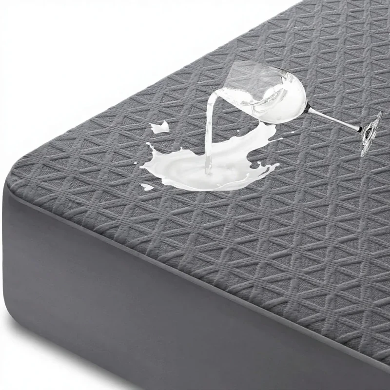 Premium-Eco-Friendly-Waterproof-Breathable-Childrens-Plain-Mattress-Protector-Queen-Size-Bed-Cover-3D-Air-Fabric-Cooling-Smooth