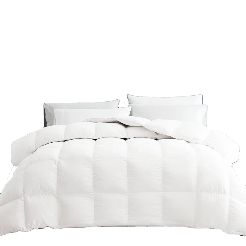 Premium-Goose-Feathers-Down-Comforter-King-Size-All-Season-Medium-Warmth-Solid-White-100-Cotton-Cover-Down-Proof-Duvet