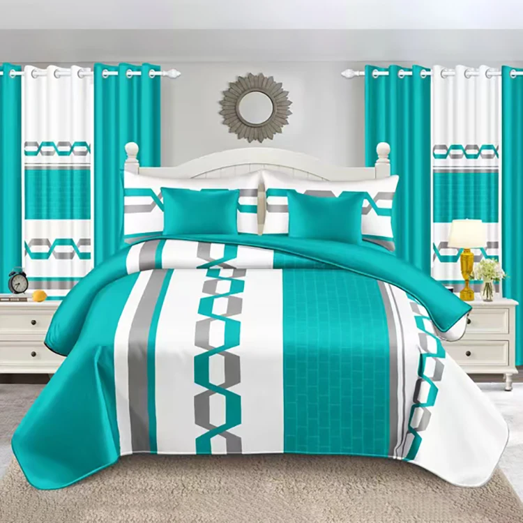 Premium-Luxury-Bedding-Set-12-Pcs-King-Size-Bedspread-Set-With-Pillowcases-and-Curtains-for-Home-Bedroom-Factory