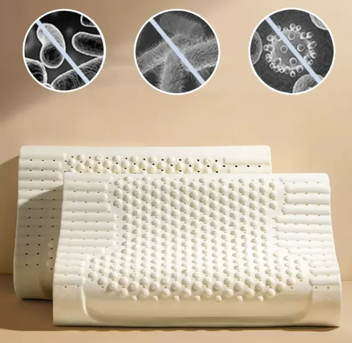 Premium-Quality-Prevent-Mites-Breathable-Sleeping-60x40x12-10cm-Cervical-Neck-Support-100-Natural-Talalay-Latex-Pillow
