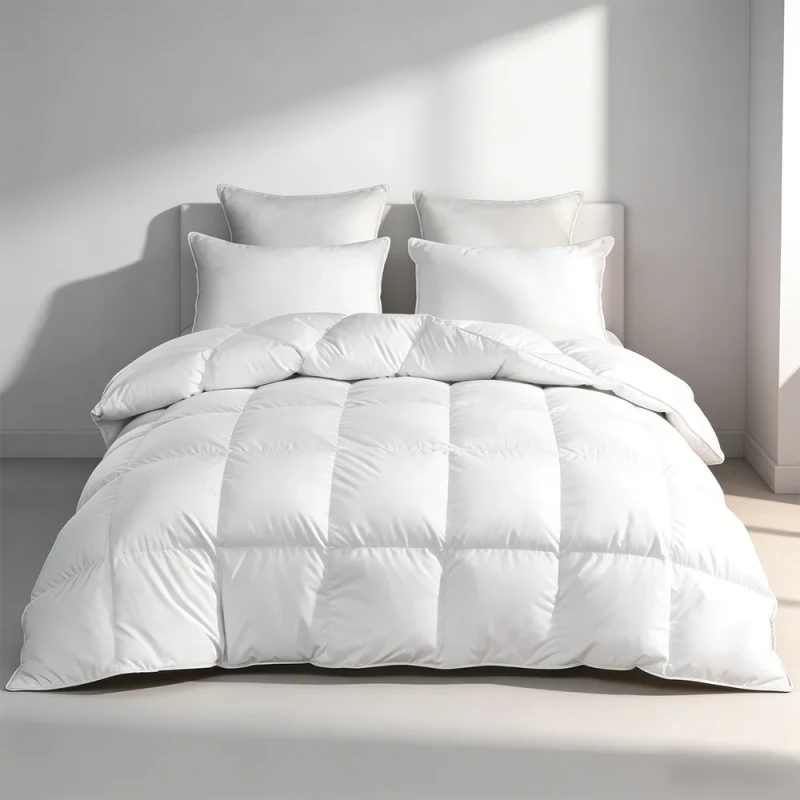 Premium-Quilted-Duck-Down-Comforter-Queen-Size-Lightweight-Warm-Washable-Hypoallergenic-for-Hotel-and-Home-Use