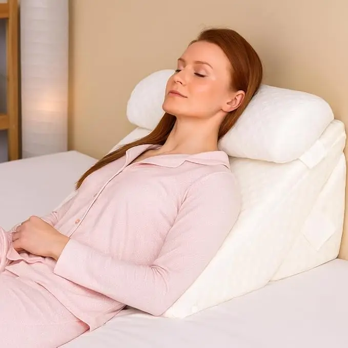 Premium-Visco-Elastic-Memory-Foam-Wedge-Pillow-for-Post-Surgery-Support-Acid-Reflux-Relief-Ergonomic-Neck-Comfort