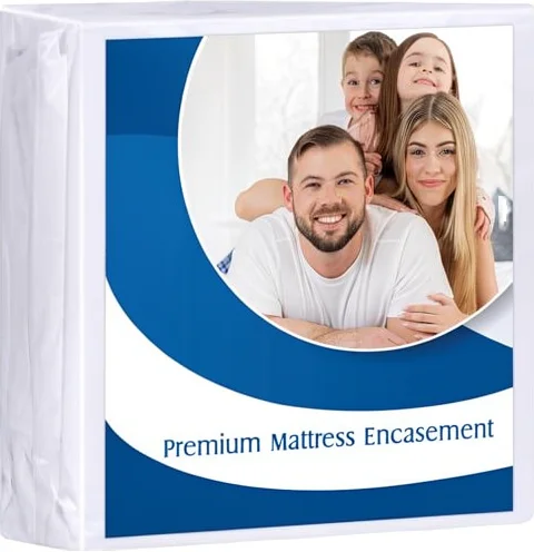 Premium-Waterproof-Breathable-Bed-Bug-Bed-Mat-King-Zippered-Protector-12-Inch-Deep-Dust-Mite-Proof-6-Sided-Plain