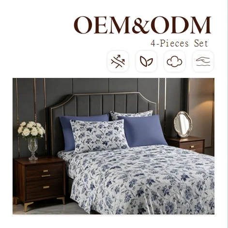 Printed-Color4-Piece-Custom-Brand-100-Cotton-400TC-Double-Sided-Quality-Bedding-Sheet-Set-with-Fitted-Flat-Sheets