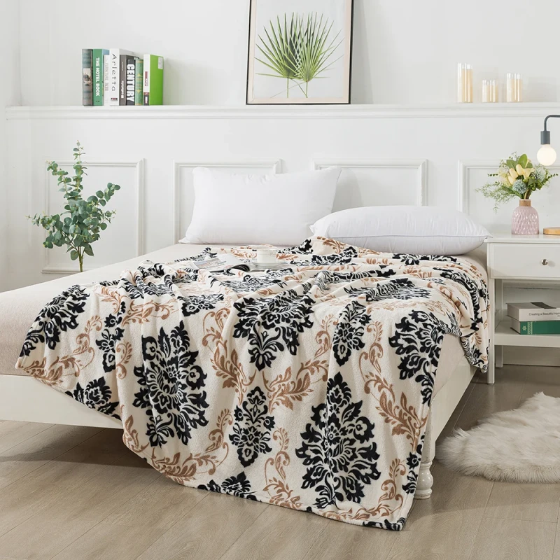 Printed-Flower-Pattern-Flannel-Fleece-Blanket-Custom-Size-Portable-Woven-Throw-for-Bed-or-Travel-Winter-Bedding