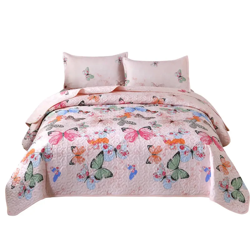 Printed-Lightweight-Bedspread-Coverlet-Quilted-Summer-Air-Conditioning-Thin-Blanket-Bedding-Set