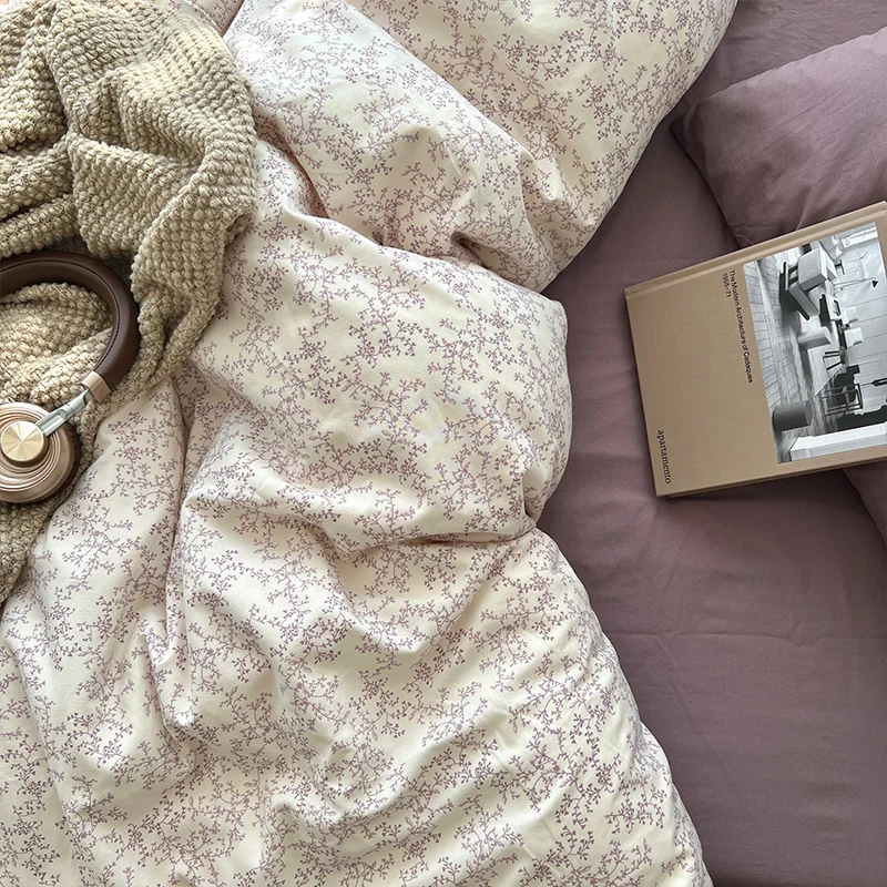 Printed-Washed-Microfiber-Bed-Linen-Sheet-Set-4-Piece-Super-Soft-Sheets-and-Pillowcases-Bedding-Duvet-Cover-Sets