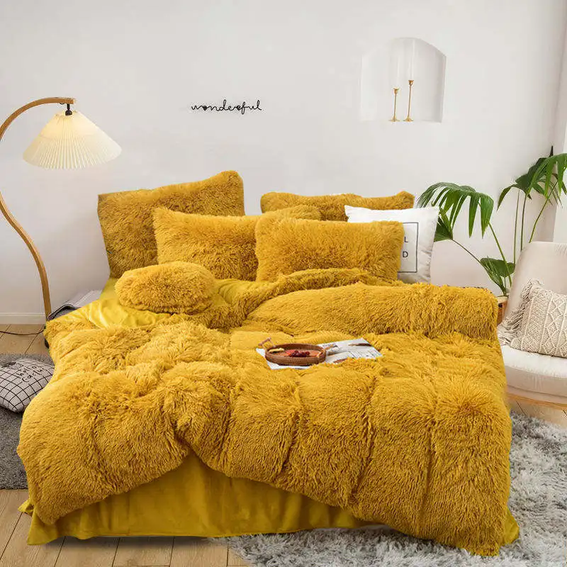 Professional-Supply-Custom-Plush-Rainbow-Color-Fluffy-Comforter-Sets