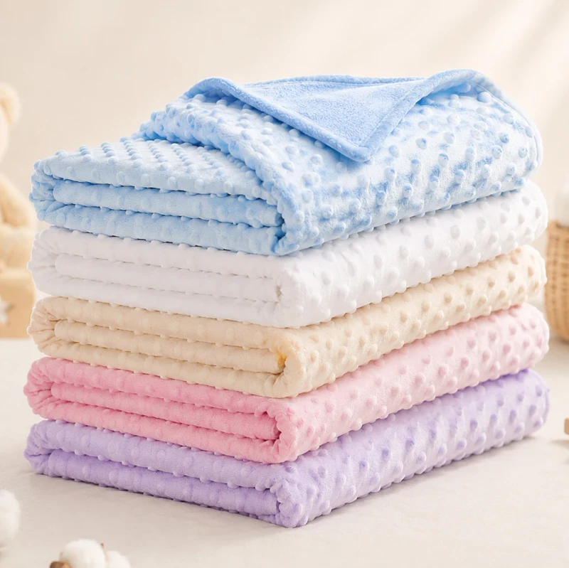 Pure-Color-Nursing-Blanket-with-Satin-Backing-Newborn-Dot-Minky-Baby-Blanket-Plush-Comfrt-Blanket-for-Baby-Lovey-2-Ply