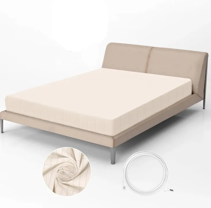 Pure-Silver-Fiber-Organic-Cotton-Antistatic-Flat-Sheet-Conductive-Comfortable-Grounding-Fitted-Sheet-with-Wire-for-Hotel-Use