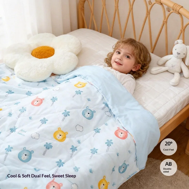 Q-Max-Cooling-Fabric-Cute-Baby-Blanket-Custom-Print-Summer-Quilt-Breathable-Toddler-47x59inch-Factory-OEM-ODM